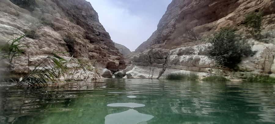 From Muscat: Wadi Shab Expedition - The guided Wadi Shab hike, where the water keeps showing up