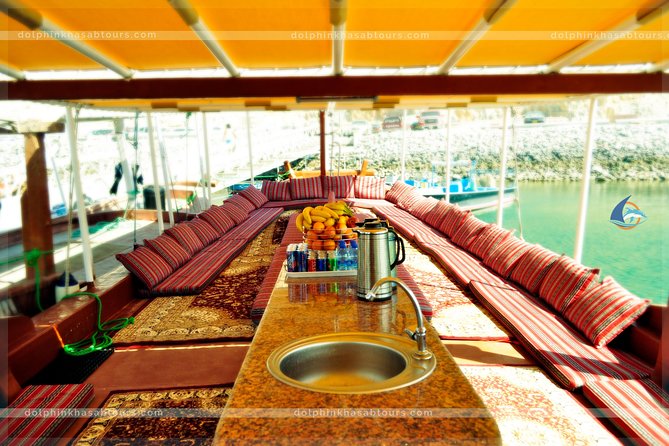 Khasab Musandam Full day dhow cruise - Fjords cruising route: what you’ll see around Khor Shem, Qanaha, and Maqlab